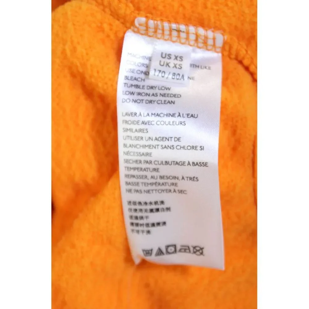 Urban Outfitters Womens Drawstring High-Neck Side Slit Sweatshirt Orange Size XS